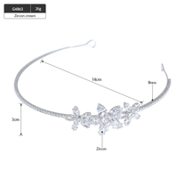 Serre-tête de mariée asymétrique en CZ marquise, diadème de mariage à 3 fleurs en cristal, couronne élégante en argent, accessoires pour cheveux pour femmes