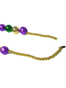 Jumbo Mardi Gras Bead Fleur De Lisパープルグリーンゴールドネックレスエコフレンドリーパーティーネックレスフェスティバルデコレーション - Product Image 4