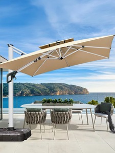 [Unique Market] Nouvelle Ombrelle <span class=keywords><strong>d</strong></span>'extérieur moderne pliable et imperméable à double tirage diagonal avec lumière solaire et <span class=keywords><strong>port</strong></span> USB pour cour et hôtel - Product Image 3