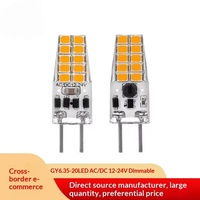 GY6.35 Lampu LED Taman Bentuk Jagung Dapat Diredupkan AC DC 12V-24V 3W Tegangan Rendah Bersertifikat RoHS Putih Hangat