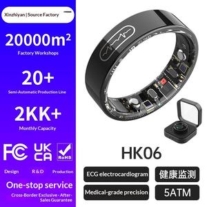 Nouvelle bague intelligente AI avec contrôle tactile, surveillance de la santé, du sport, du rythme cardiaque et de l'oxygène sanguin, étanche, unisexe, bracelet de fitness pour sports de plein air - Product Image 2