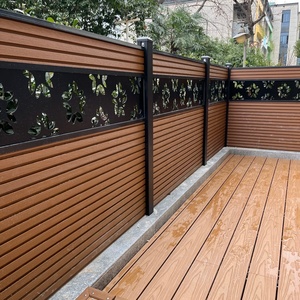 Fornitura di fabbrica di sicurezza 3D goffrato WPC giardino composito pannello di recinzione UV in metallo di plastica per esterni in legno scherma pannelli di parete - Product Image 6