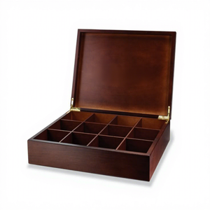 Wholesale Handmade Durable Wooden <b>Tea</b> Storage <b>Box</b> with Lid | Rustic <b>Tea</b> Bag Organizer Compartments & Elegant <b>Tea</b> Chest Storage - Product Image 1