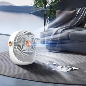Yaz soğutma 2400Mah akü konnektörü Fan taşınabilir 360 döndürülmüş elektrikli Fan şarj edilebilir masaüstü USB Fan kanca ile