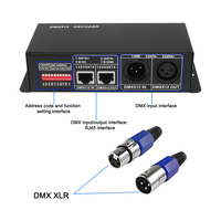 Décodeur DMX512 ESann DC12-24V vers convertisseur de signal de gradation PWM RGBW 4 canaux 16A avec port réseau et interrupteur d'encodage, prise XLR