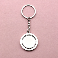 Porte-clés rond en alliage de zinc, style tendance, pendentif circulaire, cadeau