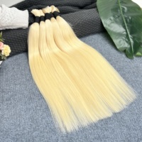 Capelli Umani Brasiliani Remy di Alta Qualità 12A, Doppia Trama, per Intrecciare, Colore 613, Lisci, Extension di Capelli Umani in Bulk