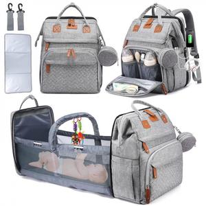 Múmia impermeável portátil Back Pack Multifuncional Dobrável Berço <span class=keywords><strong>Baby</strong></span> <span class=keywords><strong>Bed</strong></span> Grande Capacidade Fralda <span class=keywords><strong>Bag</strong></span> Com Estação de Mudança - Product Image 2