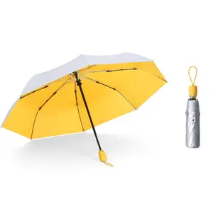 Mini guarda-chuva dobrável automático, venda quente de 5 guarda-chuvas para sol e chuva