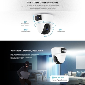 Cámara de Seguridad Interior OEM de Fábrica, Cámara PTZ WiFi de Doble Lente y 3MP, Pantalla Dual, Seguimiento Humano por IA, Audio Bidireccional - Product Image 5