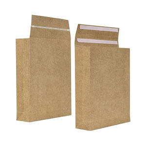 Sac postal en papier kraft écologique biodégradable Sac postal en carton adhésif Sac à fond plat Enveloppes à soufflet latéral pour <span class=keywords><strong>envoi</strong></span> de tissu - Product Image 6