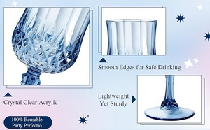 Gobelets en plastique de style vintage en cristal de 7 oz, verres à vin en plastique pour réception de <span class=keywords><strong>mariage</strong></span>, grand événement, fournitures de fête - Product Image 4