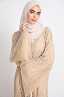 Robe Abaya de style nouveau luxueux avec perles brodées personnalisées, manches longues, cape Abaya ouverte pour femmes musulmanes