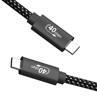 Cable trenzado de alta velocidad 40Gbps Thunderbolt 4 tipo C a tipo C con PD240W 5A carga rápida para computadoras chaqueta de nailon