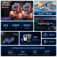 Projecteur intelligent portable Hotack X5AR Android 14 8K LCD avec 5000 lumens et son stéréo HIFI pour le home cinéma et les jeux