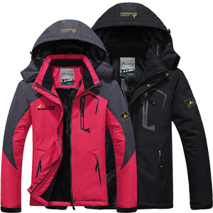 ICE-MOUNTAIN OUTDOOR Winter Hooded Puffer <b>Jacket</b> Unisex Thick <b>Fleece</b> <b>Lined</b> Waterproof Sporty Style Zipper Closure Regular Fit - Product Image 1