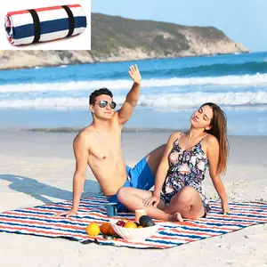 Waterproof Beach Picnic Blanket Beach Blanket Sand Free Oversized 82''x82''Extra Large Thick For 4-6 Adults Sand Proof Windproof Waterproof Picnic Blankets