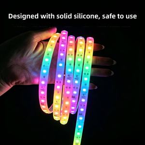 220V <b>RGB</b> LED Strip Light 5050 60LEDs/m IP65 Waterproof Outdoor Flexible Tape Driver-Free Direct Plug for Garden Patio Decor - Product Image 6