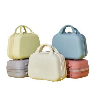 Valise de voyage en ABS rigide de grande capacité écologique de 14 pouces avec fermeture à glissière, organiseur de maquillage portable - Product Image 3