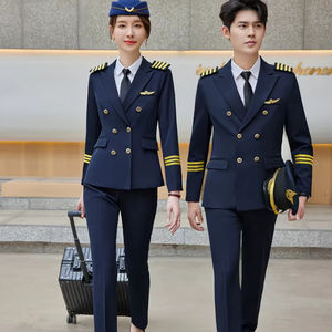2024 nuevo uniforme de aviación traje de personal masculino traje de azafata ropa aerolínea capitán piloto aviación ropa de trabajo - Product Image 1