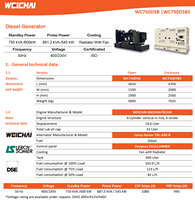 Générateur diesel silencieux à alimentation continue 750 kVA 600 kW par Weichai, triphasé 50 Hz pour supermarché, bureau, usine, port, école, ISO CE
