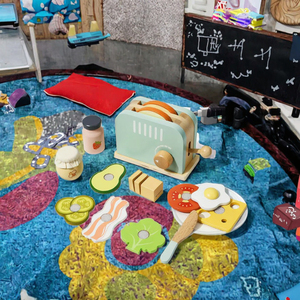 Juego <span class=keywords><strong>de</strong></span> Cocina <span class=keywords><strong>de</strong></span> Madera Educativo Montessori para Niños Elisyia con Tostadora <span class=keywords><strong>de</strong></span> Pan y Máquina para Hacer Sándwiches - Product Image 5