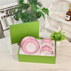 European Luxury Modern Minimalist Pink Bone China Eco-friendly Business Gifts Afternoon Tea Coffee <b>Cup</b> <b>Set</b> - Product Image 3