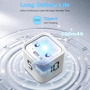 นาฬิกาจับเวลาแบบพลิกดิจิตอลแบบชาร์จไฟได้ พร้อมไฟ LED แสดงผลแบบแรงโน้มถ่วง สำหรับการเรียน การทำอาหาร การเล่นกีฬา การทำสมาธิ - Product Image 2