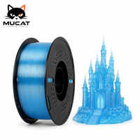 Filament d'impression 3D MUCAT PETG transparent 1,75 mm, bobine de 1 kg pour la création de modèles, les projets artisanaux et les imprimantes FDM