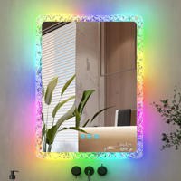 Kingstin Espejo Inteligente LED Cristal Lujo Luz RGB Pared Baño Tocador Tamaño Personalizado