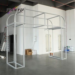 Stand d'exposition pliable en aluminium lumineux et modulable au design unique, 3m x 3m, avec toit, pour événements et expositions - Product Image 5