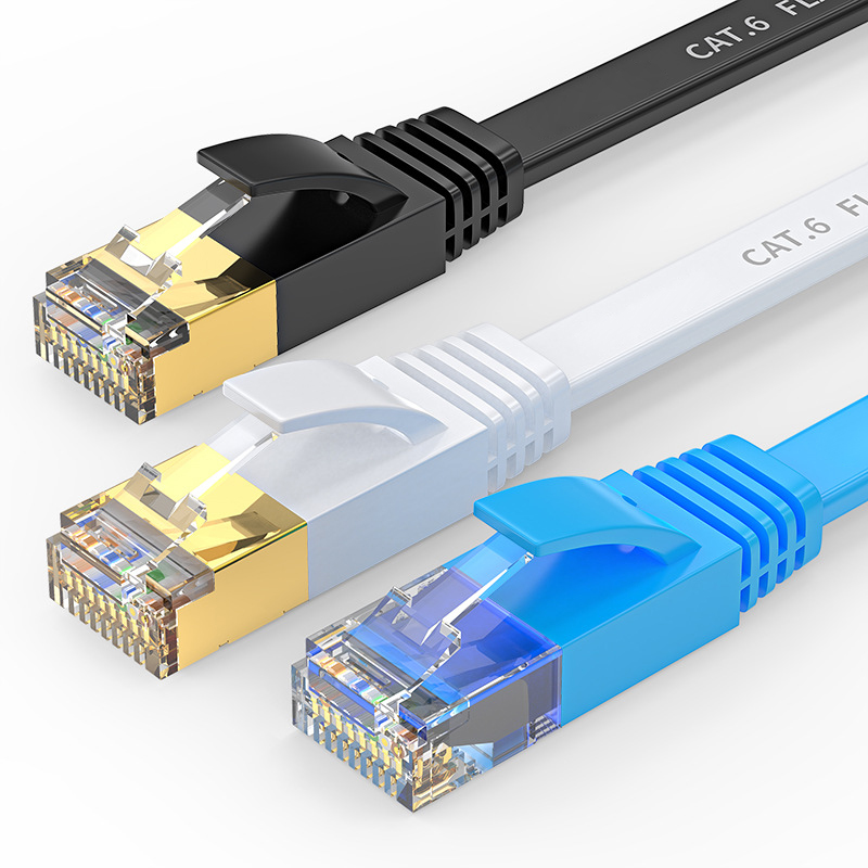 0.5-50m rj45 utp ftp cat5e cat6 cat7 gato 7 cat8 gato 8 cabo de rede plana cabo ethernet cabo lan cat 6 patch cord