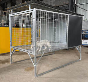 Chenil pour chien de luxe en acier galvanisé, fermé, avec serrure à bouton, écologique, pour usage extérieur, boîte surélevée pour protéger votre chien - Product Image 4