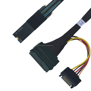 Adaptador PCIe 5,0 M.2 a U.2 1,6 pies (50cm) Cable NVMe SSD con salida izquierda de 15 pines Material de cobre Accesorios de computadora en stock - Product Image 1