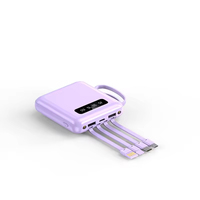 TDX X-111DX Logo personnalisé Mini Slim 10000mAh Power Bank Affichage LED PVC intégré Type-C Câbles USB Chargeur de téléphone portable intelligent