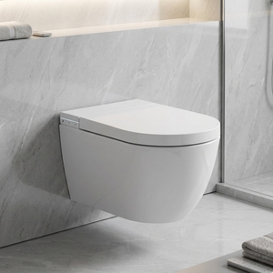 <span class=keywords><strong>WC</strong></span> Sospeso Smart in Ceramica Monoblocco con Telecomando, Scarico a Sifone a Getto, Sensore a Pedale, Apertura e Chiusura Automatica del <span class=keywords><strong>Coperchio</strong></span> per Uso Domestico - Product Image 2