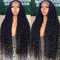 Perruque de Cheveux Humains Naturels Indiens Bruts Vierge en Gros Densité 180% avec Dentelle HD Complète et Transparente