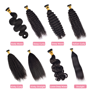 Extensions de <span class=keywords><strong>cheveux</strong></span> naturels vierges FYD en gros, longues, brésiliennes, bouclées profondes, ondulées, avec embout en I, transparentes HD - Product Image 1