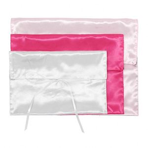Pochette en satin noir personnalisée avec logo imprimé, idéale pour vêtements, extensions capillaires, perruques, emballage cadeau, sac anti-poussière en soie avec nœud – Réf. 2700357 - Product Image 3