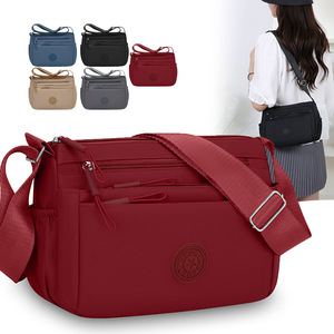 Crossbody Shoulder Bag Large Capacity Multi-Layer Waterproof Horizontal Square Shape Zipper Closure for Women Everyday Use Gray - Product Image 3