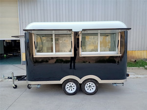 YITUO Mobile Catering Trailer Food Truck Glass Sliding Window Stainless Work Table 4 Wheels Tow <b>bar</b> Trailer - Product Image 6
