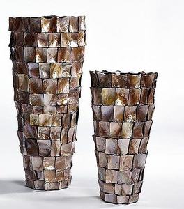 ที่ขายดีที่สุดโมเดิร์นโต๊ะแจกันตกแต่ง Handmade Mop แผ่นแจกันหวาย Urn แจกันกระถางดอกไม้ OEM ออกแบบและแพคเกจ - Product Image 3