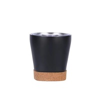 Tasses à café réutilisables en acier inoxydable isolées avec couvercle et base en liège, 6oz, 8oz, 12oz, 16oz, 20oz, 500ml