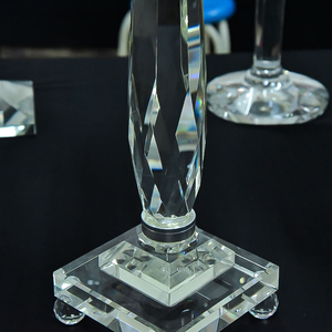 Candelabro a 9 Bracci in Cristallo K9 con Finitura Argento Fatto a Mano per Centrotavola Natalizi e Matrimoniali (BS-CH080) - Product Image 4