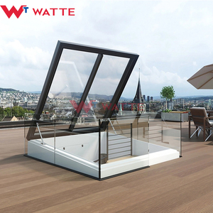 Chất lượng cao cơ giới mái bằng phẳng Skylight với khung nhôm kính không thấm nước cửa sổ mái cho sân thượng truy cập - Product Image 1