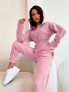 Jumpsuit de Manga Larga para Mujer JAC22 T1288Z, Nueva Colección de Moda, Casual, con Frente Semiabierto, Cintura Elástica, Terciopelo, Ajustado - Product Image 2