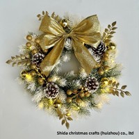 Guirlande de Noël pré-éclairée de qualité commerciale, en plastique, avec un grand nœud en poinsettia, de la marque Yiheyike SD-59, pour la maison et le jardin
