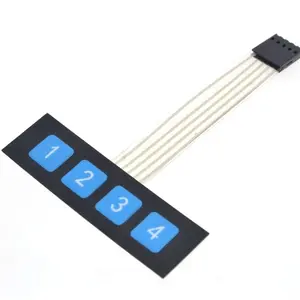 10PCS 1x4 4 Key Matrix Membrane Switch Keypad Keyboard Control Panel SCM Extended Keyboard Super Slim for