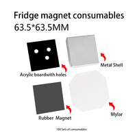 Machine de Fabrication de Badges Carrés et Aimants de Réfrigérateur 63,5*63,5 mm (2,5 Pouces)