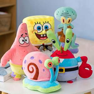 Autentico <span class=keywords><strong>Patrick</strong></span> Star Squidward lumaca ciondolo giocattoli di peluche Super morbido spugna antistress regalo per compleanno confezione in scatola - Product Image 1